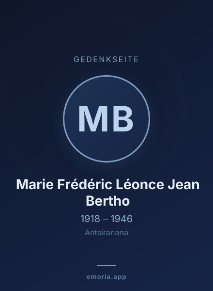 Gedenkportrait von Marie Frédéric Léonce Jean Bertho