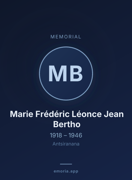 Memorial portrait of Marie Frédéric Léonce Jean Bertho