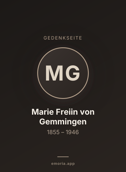 Gedenkportrait von Marie Freiin von Gemmingen