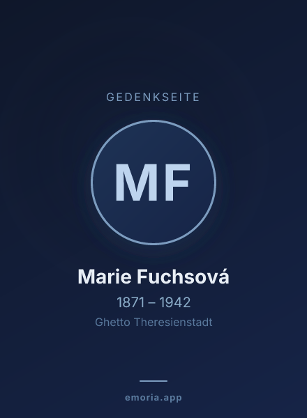 Gedenkportrait von Marie Fuchsová