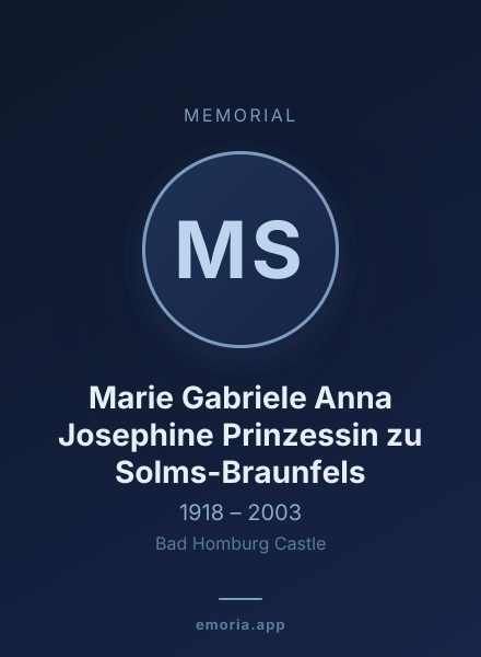 Memorial portrait of Marie Gabriele Anna Josephine Prinzessin zu Solms-Braunfels