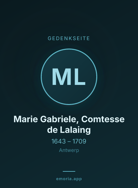 Gedenkportrait von Marie Gabriele, Comtesse de Lalaing