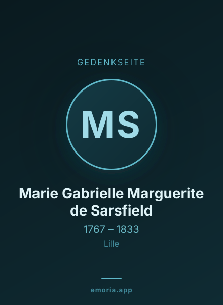 Gedenkportrait von Marie Gabrielle Marguerite de Sarsfield
