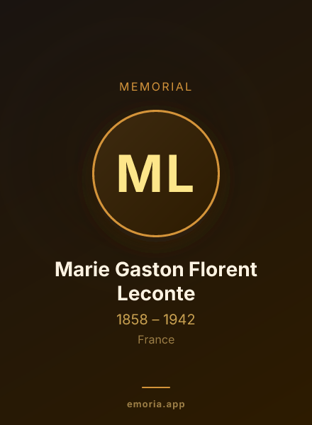 Memorial portrait of Marie Gaston Florent Leconte