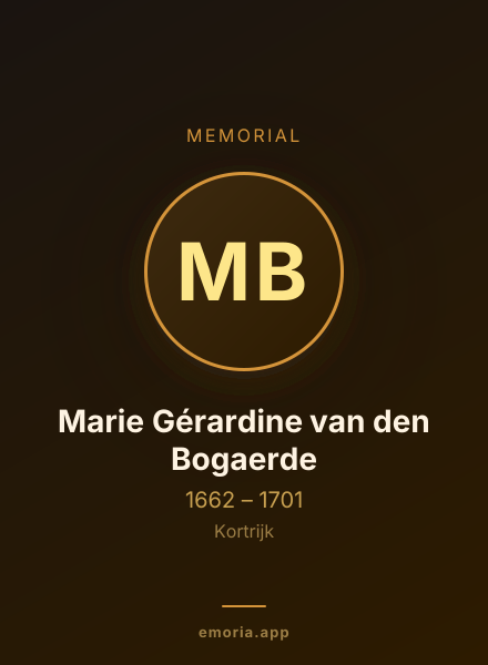 Memorial portrait of Marie Gérardine van den Bogaerde