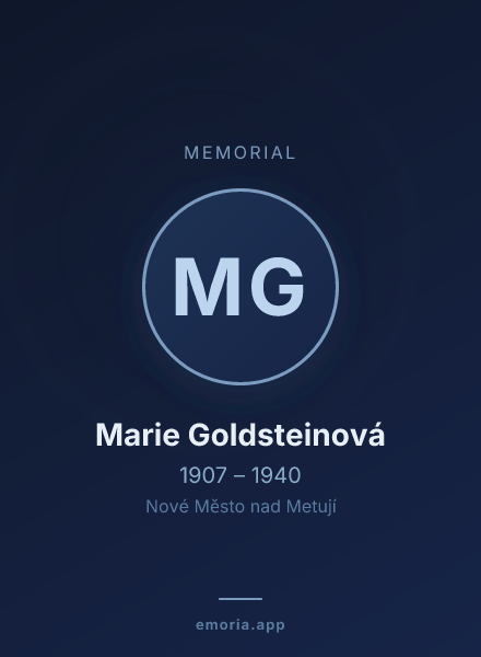 Memorial portrait of Marie Goldsteinová