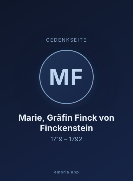 Gedenkportrait von Marie, Gräfin Finck von Finckenstein