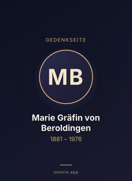 Gedenkportrait von Marie Gräfin von Beroldingen