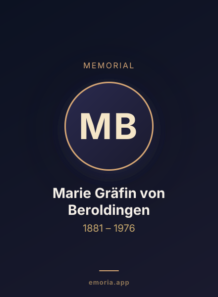 Memorial portrait of Marie Gräfin von Beroldingen