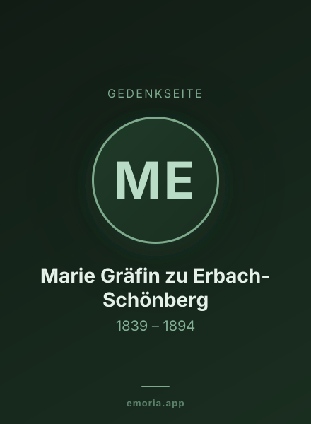 Gedenkportrait von Marie Gräfin zu Erbach-Schönberg