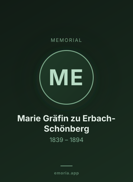 Memorial portrait of Marie Gräfin zu Erbach-Schönberg