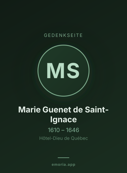Gedenkportrait von Marie Guenet de Saint-Ignace