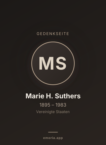 Gedenkportrait von Marie H. Suthers
