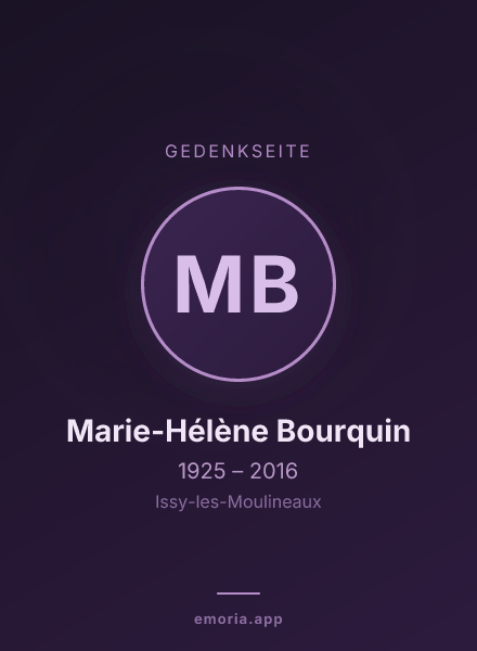 Gedenkportrait von Marie-Hélène Bourquin