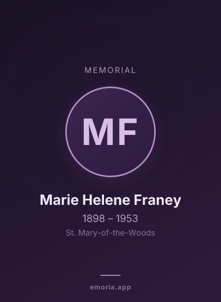 Memorial portrait of Marie Helene Franey