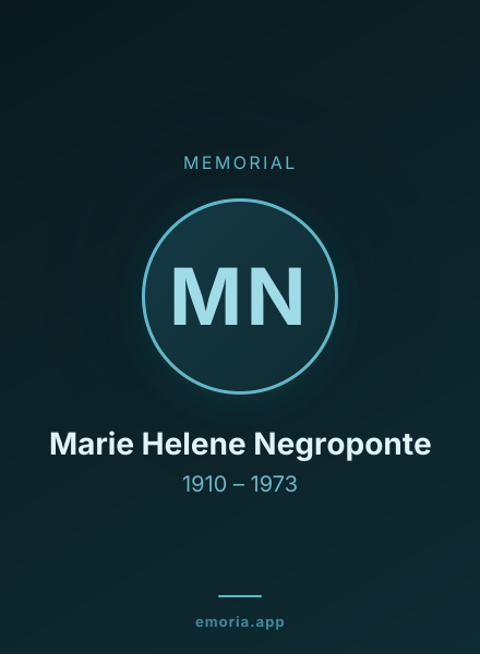 Memorial portrait of Marie Helene Negroponte