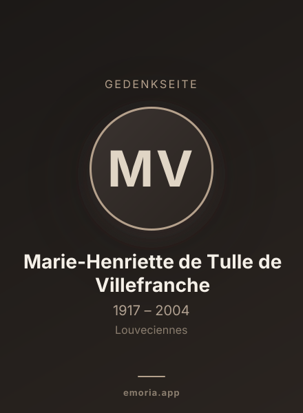 Gedenkportrait von Marie-Henriette de Tulle de Villefranche