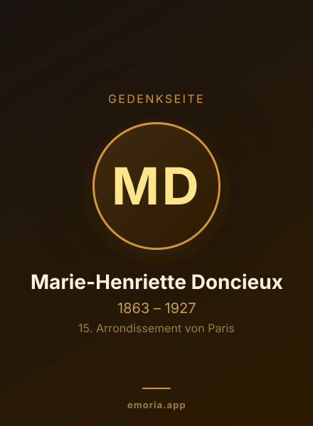 Gedenkportrait von Marie-Henriette Doncieux