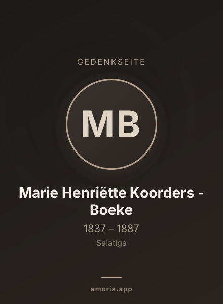 Gedenkportrait von Marie Henriëtte Koorders - Boeke