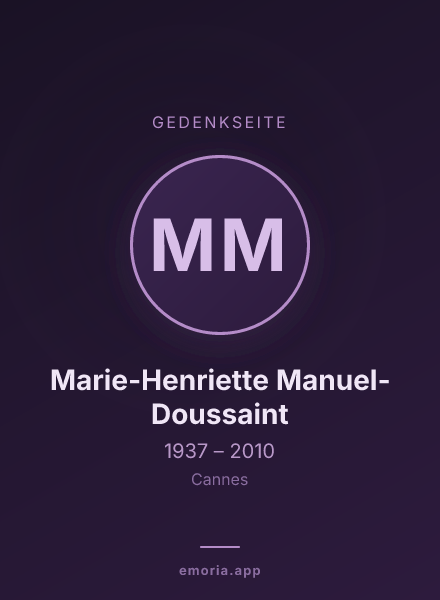 Gedenkportrait von Marie-Henriette Manuel-Doussaint