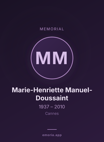 Memorial portrait of Marie-Henriette Manuel-Doussaint