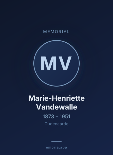Memorial portrait of Marie-Henriette Vandewalle