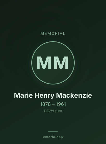 Memorial portrait of Marie Henry Mackenzie