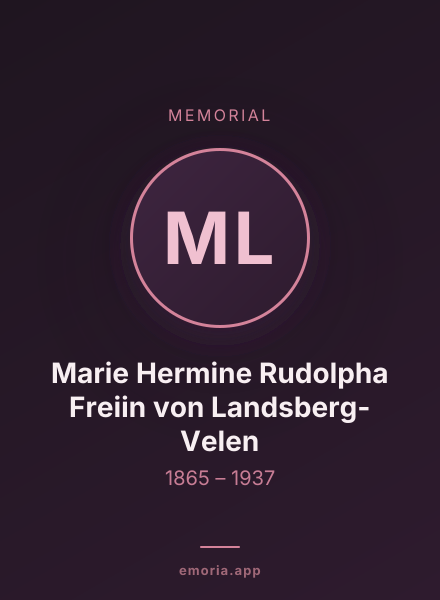 Memorial portrait of Marie Hermine Rudolpha Freiin von Landsberg-Velen
