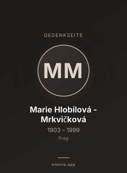 Gedenkportrait von Marie Hlobilová - Mrkvičková