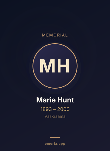 Memorial portrait of Marie Hunt