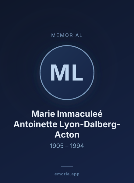 Memorial portrait of Marie Immaculeé Antoinette Lyon-Dalberg-Acton