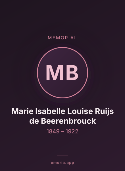 Memorial portrait of Marie Isabelle Louise Ruijs de Beerenbrouck