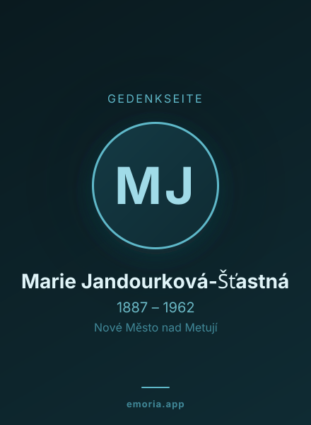 Gedenkportrait von Marie Jandourková-Šťastná