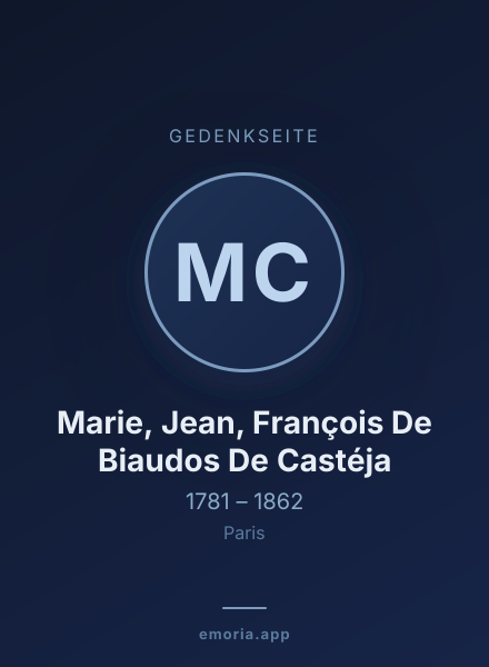 Gedenkportrait von Marie, Jean, François De Biaudos De Castéja
