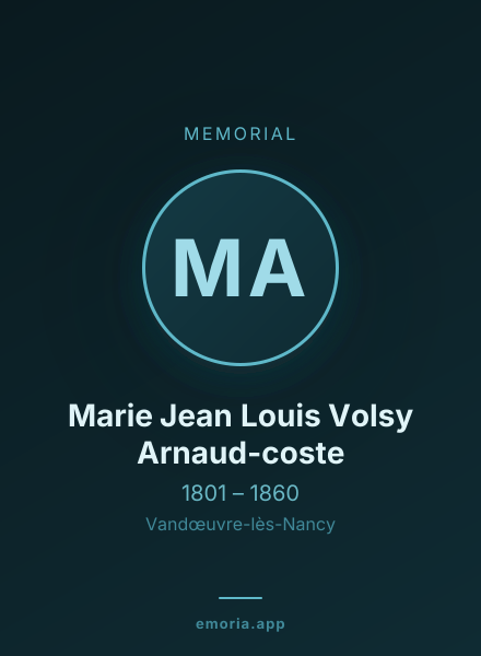 Memorial portrait of Marie Jean Louis Volsy Arnaud-coste
