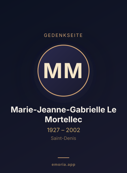 Gedenkportrait von Marie-Jeanne-Gabrielle Le Mortellec