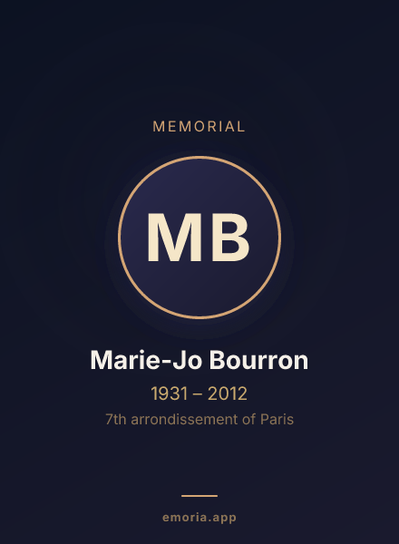 Memorial portrait of Marie-Jo Bourron