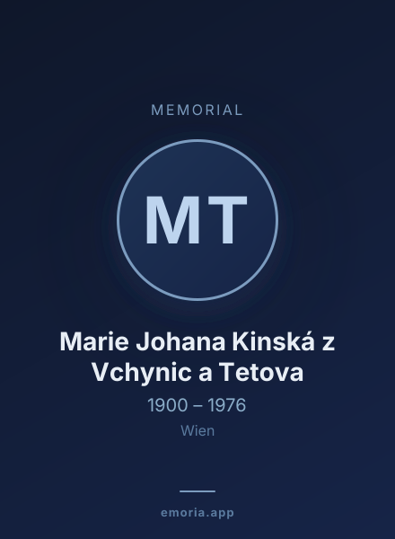 Memorial portrait of Marie Johana Kinská z Vchynic a Tetova