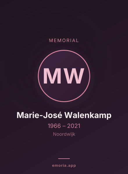 Memorial portrait of Marie-José Walenkamp