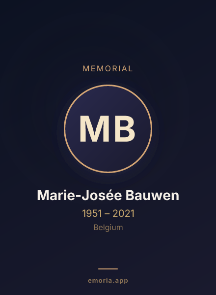 Memorial portrait of Marie-Josée Bauwen