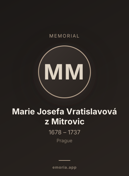 Memorial portrait of Marie Josefa Vratislavová z Mitrovic