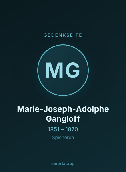 Gedenkportrait von Marie-Joseph-Adolphe Gangloff