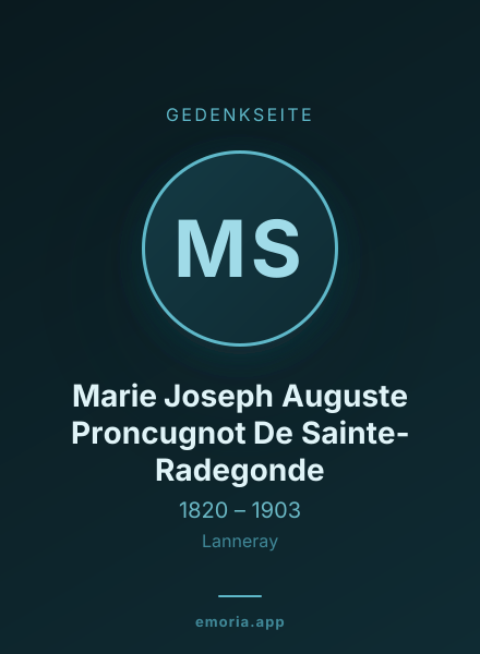 Gedenkportrait von Marie Joseph Auguste Proncugnot De Sainte-Radegonde