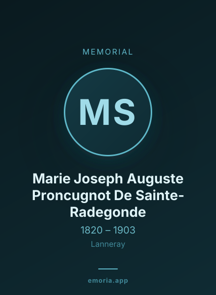 Memorial portrait of Marie Joseph Auguste Proncugnot De Sainte-Radegonde