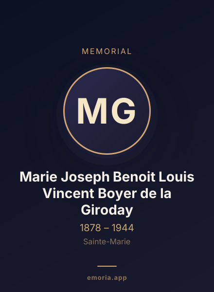 Memorial portrait of Marie Joseph Benoit Louis Vincent Boyer de la Giroday