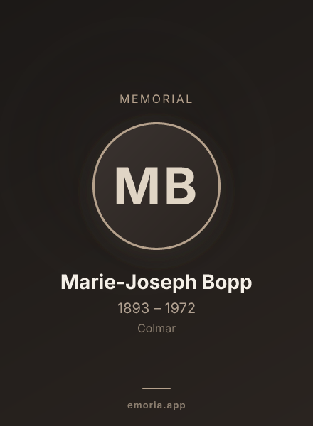 Memorial portrait of Marie-Joseph Bopp