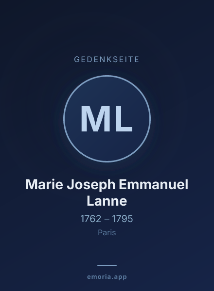 Gedenkportrait von Marie Joseph Emmanuel Lanne