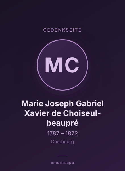 Gedenkportrait von Marie Joseph Gabriel Xavier de Choiseul-beaupré