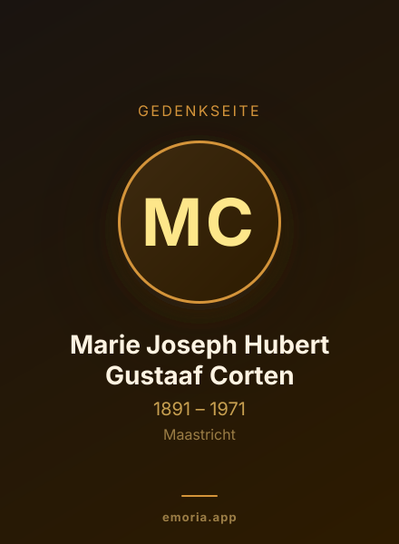 Gedenkportrait von Marie Joseph Hubert Gustaaf Corten