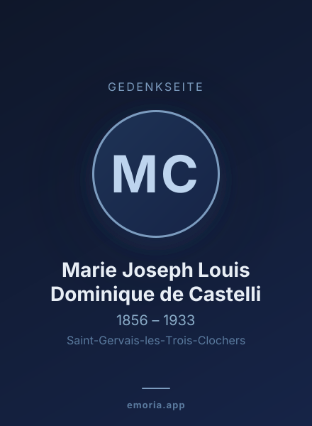 Gedenkportrait von Marie Joseph Louis Dominique de Castelli